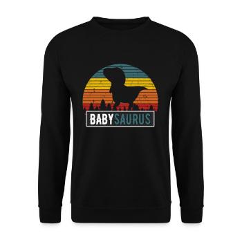 BébéSaurus enfant T-Rex dinosaure Retro Bébé - Sweat-shirt Unisexe - noir - Devant - Alina (178cm) & Michal (187cm)