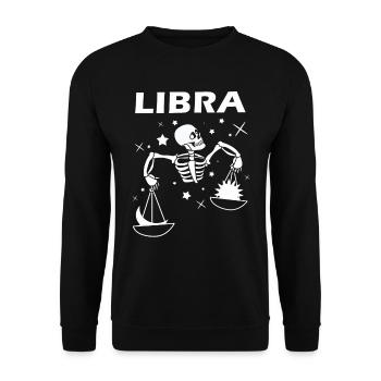 Libra Sternzeichen Waage Zodiac - Unisex Pullover - Schwarz - Vorne - Alina (178cm) & Michal (187cm)