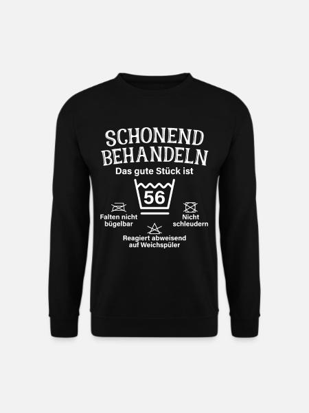 Schonend Behandeln 56 Geschenk Zum 56. Geburtstag - Unisex Pullover - Schwarz