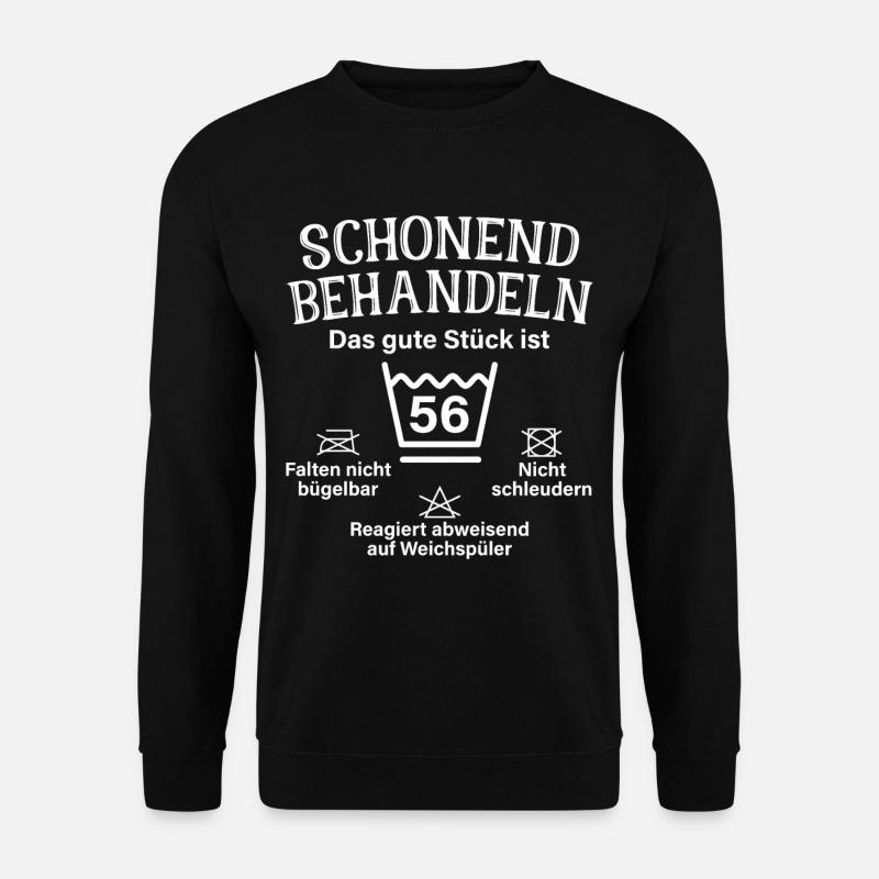 Schonend Behandeln 56 Geschenk Zum 56. Geburtstag - Unisex Pullover - Schwarz
