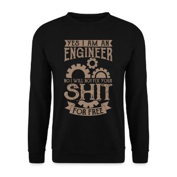 Ich Bin Ingenieur Maschinenbauingenieur Studium - Unisex Pullover - Schwarz - Vorne - Alina (178cm) & Michal (187cm)