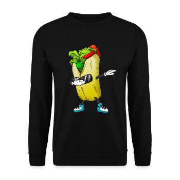 Dabbing Burrito Lustiges Mexikanisches Essen - Unisex Pullover - Schwarz - Vorne - Alina (178cm) & Michal (187cm)