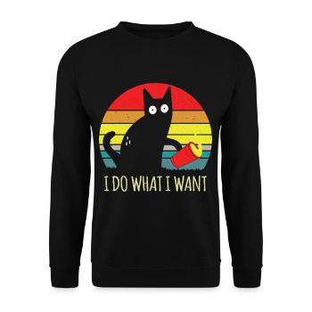Je fais ce que je veux chat - Sweat-shirt Unisexe - noir - Devant - Alina (178cm) & Michal (187cm)