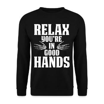 physiotherapist - Unisex Sweatshirt - black - Front - Alina (178cm) & Michal (187cm)