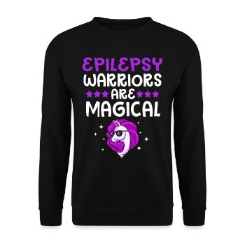 epilepsy - Unisex Sweatshirt - black - Front - Alina (178cm) & Michal (187cm)