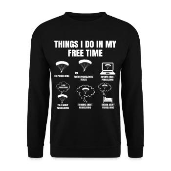 Things I Do in My Free Time Paragliding - Unisex Sweatshirt - black - Front - Alina (178cm) & Michal (187cm)