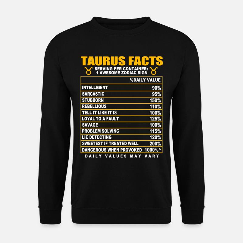 Taureau Signe du zodiaque - Sweat-shirt Unisexe - noir