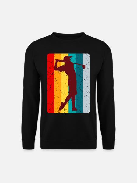 GOLF RETRO Golfer Outfit Golferinnen Golf Spieler - Unisex Pullover - Schwarz