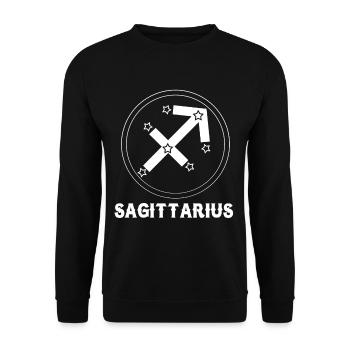 Sternzeichen Schütze - Unisex Pullover - Schwarz - Vorne - Alina (178cm) & Michal (187cm)