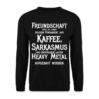 Spruch Musik Metal Rock bester Kumpel BFF Freundin - Unisex Pullover - Schwarz - Vorne - Alina (178cm) & Michal (187cm)
