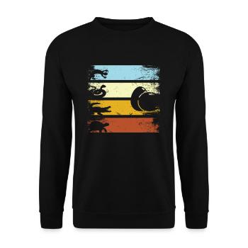 Rétro Reptiles Serpent tortue lézard - Sweat-shirt Unisexe - noir - Devant - Alina (178cm) & Michal (187cm)