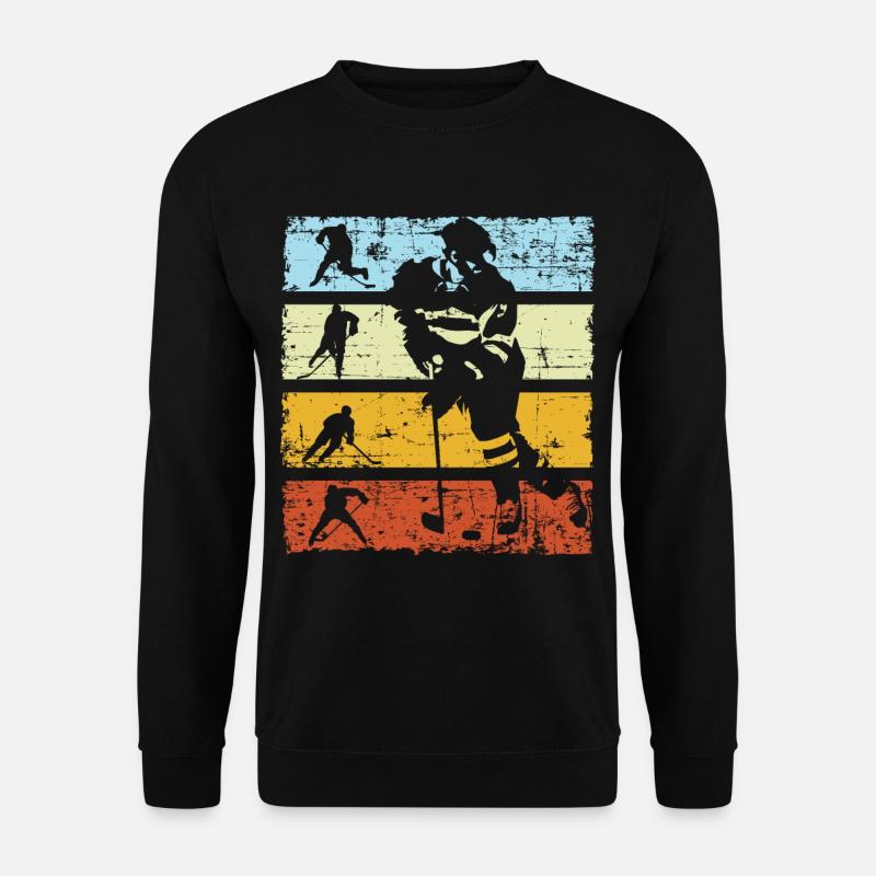 Ice Hockey Player Rétro Rétro Rétro Gift - Sweat-shirt Unisexe - noir