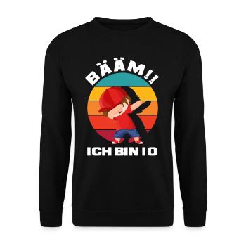 10. Geburtstag Dabbing Junge Jungs - Unisex Pullover - Schwarz - Vorne - Alina (178cm) & Michal (187cm)
