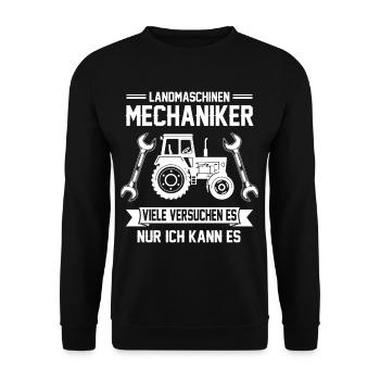 Landmaschinen Mechaniker Viele Versuchen Es - Unisex Pullover - Schwarz - Vorne - Alina (178cm) & Michal (187cm)