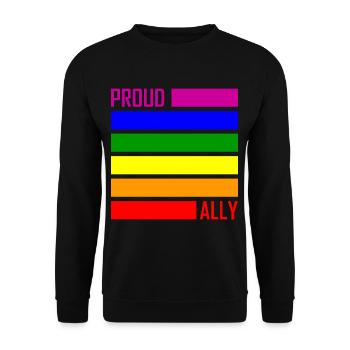 PROUD ALLY LGBT Pride Gay Pride Month Drapeau LGBTQ - Sweat-shirt Unisexe - noir - Devant - Alina (178cm) & Michal (187cm)