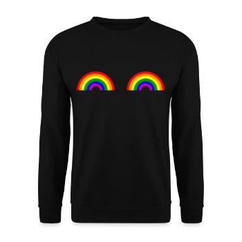 Arc-en-ciel Boobies LGBT Pride Gay Pride Month - Sweat-shirt Unisexe - noir - Devant - Alina (178cm) & Michal (187cm)