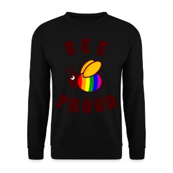 BEE PROUD LGBT Pride Gay Pride Month Drapeau LGBTQ - Sweat-shirt Unisexe - noir - Devant - Alina (178cm) & Michal (187cm)