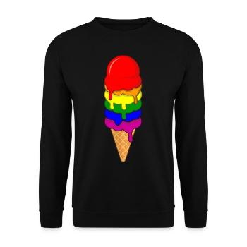 Crème glacée LGBT Pride Gay Pride Month LGBTQ drapeau - Sweat-shirt Unisexe - noir - Devant - Alina (178cm) & Michal (187cm)