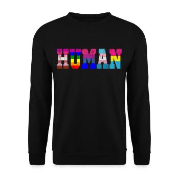 LGBT Human Flag LGBT Pride Gay Pride Month LGBTQ - Unisex Pullover - Schwarz - Vorne - Alina (178cm) & Michal (187cm)