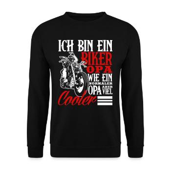 Motorrad Opa Geschenk - Unisex Pullover - Schwarz - Vorne - Alina (178cm) & Michal (187cm)