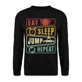 Eat Sleep Jump Repeat Trampolin Jumping Fitness - Sweat-shirt Unisexe - noir - Devant - Alina (178cm) & Michal (187cm)
