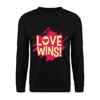 LOVE WINS LGBT Pride Gay Pride Month LGBTQ - Unisex Pullover - Schwarz - Vorne - Alina (178cm) & Michal (187cm)