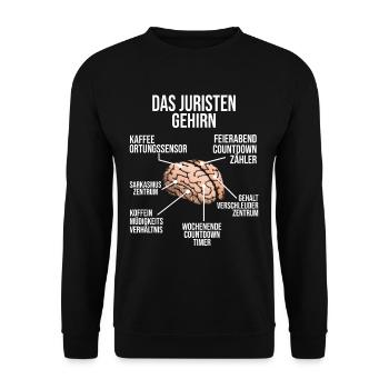 Juristen Gehirn Anwalt Jurist Richter - Unisex Pullover - Schwarz - Vorne - Alina (178cm) & Michal (187cm)