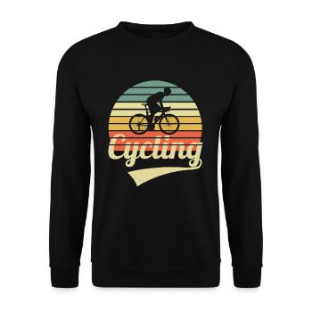 Vintage Cycling Road Bike Retro Road Bike - Unisex Sweatshirt - black - Front - Alina (178cm) & Michal (187cm)