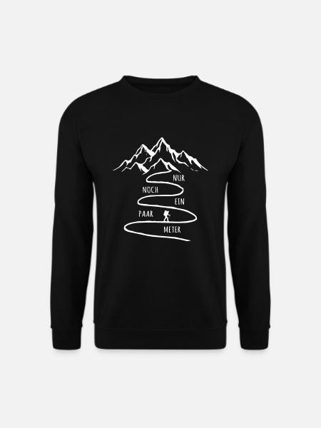 Nur noch ein paar Meter Wandern Berge Wander Kurve - Unisex Pullover - Schwarz