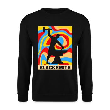 Anvil blacksmithing - Unisex Sweatshirt - black - Front - Alina (178cm) & Michal (187cm)