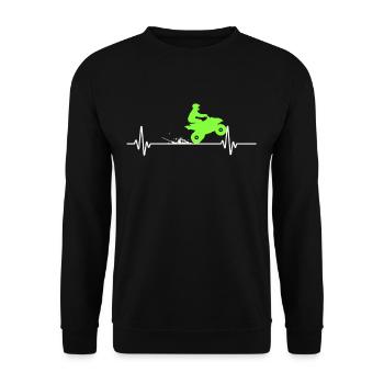 Heartbeat Quad ATV Offroad Motorsport Quad Driver - Unisex Sweatshirt - black - Front - Alina (178cm) & Michal (187cm)