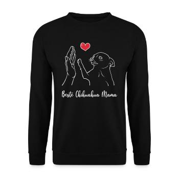 Beste Chihuahua Mama - Unisex Pullover - Schwarz - Vorne - Alina (178cm) & Michal (187cm)