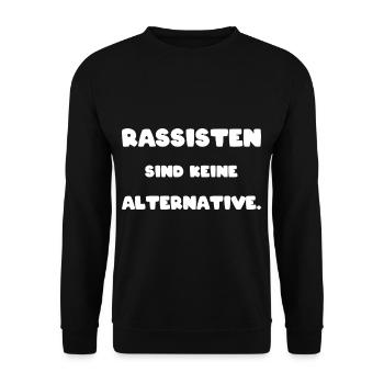 Anti Rassist Bundestagswahl 2021 Politik Statement - Unisex Pullover - Schwarz - Vorne - Alina (178cm) & Michal (187cm)