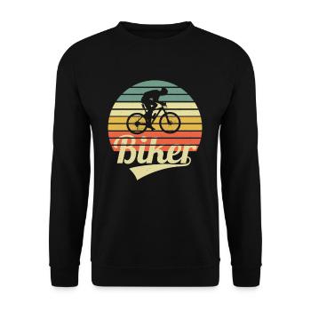 Biker Vintage Cycling Road Bike Retro Road Bike - Unisex Pullover - Schwarz - Vorne - Alina (178cm) & Michal (187cm)