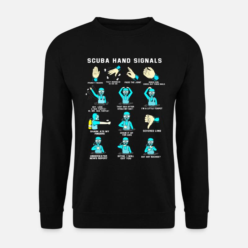 Taucher Handzeichen Scuba Diving - Unisex Pullover - Schwarz