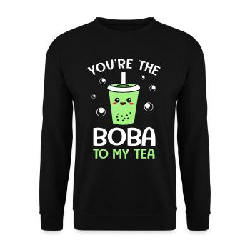 Bubble Tee Boba Tea - Unisex Pullover - Schwarz - Vorne - Alina (178cm) & Michal (187cm)