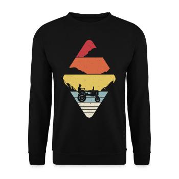 Rétro Oldtimer Tracteur Vintage - Sweat-shirt Unisexe - noir - Devant - Alina (178cm) & Michal (187cm)
