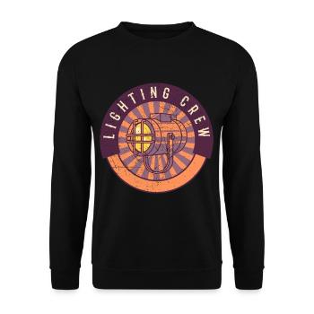 LIGHTING CREW RETRO Lighting Technician - Unisex Sweatshirt - black - Front - Alina (178cm) & Michal (187cm)