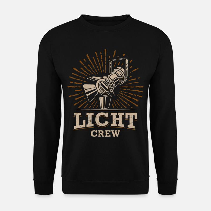 LIGHTING CREW Stufenlinse Lichttechniker - Unisex Pullover - Schwarz