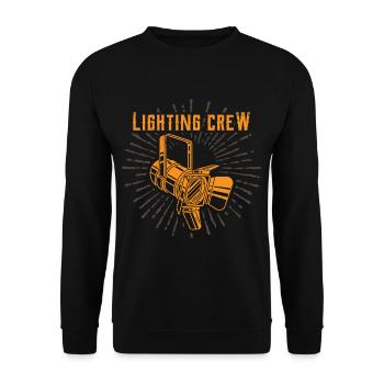 LIGHTING CREW overhead lighting technician - Unisex Sweatshirt - black - Front - Alina (178cm) & Michal (187cm)