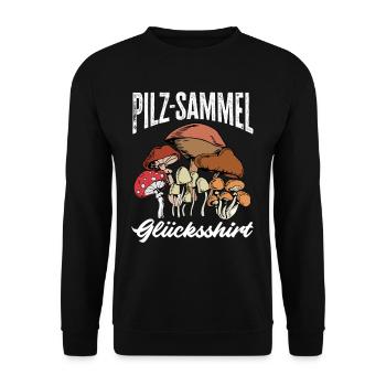 Mushroom Collecting Happiness Mushroom Search Gift - Unisex Sweatshirt - black - Front - Alina (178cm) & Michal (187cm)
