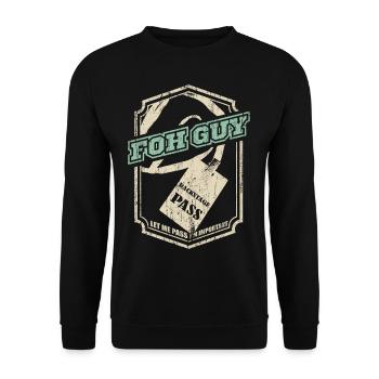 Tontechniker Spruch Veranstaltungstechniker - Unisex Pullover - Schwarz - Vorne - Alina (178cm) & Michal (187cm)