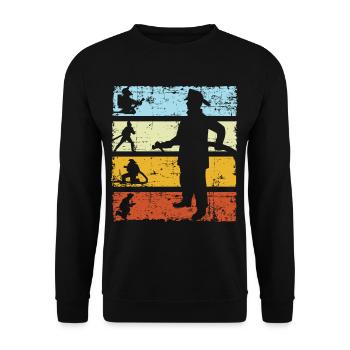 Firefighter Retro Vintage - Sweat-shirt Unisexe - noir - Devant - Alina (178cm) & Michal (187cm)