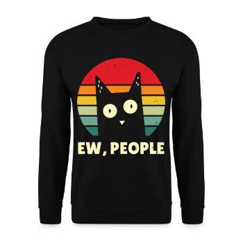 Cat Ew People Vintage Amoureux des Chats Anti Social - Sweat-shirt Unisexe - noir - Devant - Alina (178cm) & Michal (187cm)
