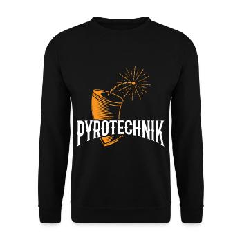 PYROTECHNIK Feuerwerk Feuerwerker Pyro Techniker - Unisex Pullover - Schwarz - Vorne - Alina (178cm) & Michal (187cm)