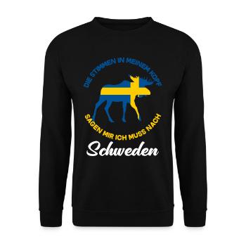 Schweden Elch Stimmen Schwede Geschenk - Unisex Pullover - Schwarz - Vorne - Alina (178cm) & Michal (187cm)