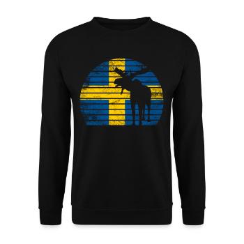 Schweden Schwedische Flagge Elch Geschenk - Unisex Pullover - Schwarz - Vorne - Alina (178cm) & Michal (187cm)