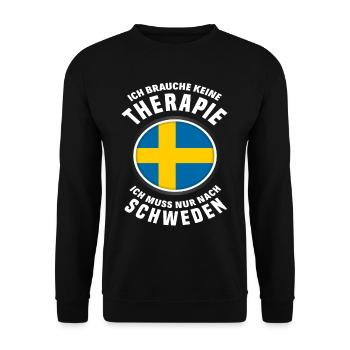 Schweden Schwede Therapie Urlaub Geschenk - Unisex Pullover - Schwarz - Vorne - Alina (178cm) & Michal (187cm)