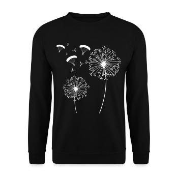 Dandelion Paraglider Gift for Paragliders - Unisex Pullover - Schwarz - Vorne - Alina (178cm) & Michal (187cm)