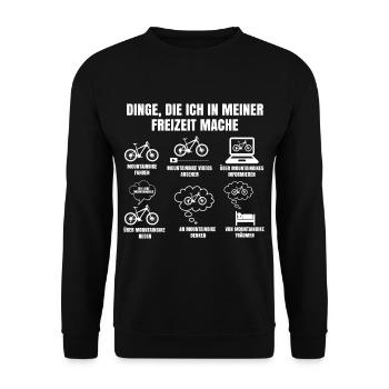 Dinge Die Ich In Meiner Freizeit Mache Fahrrad - Unisex Pullover - Schwarz - Vorne - Alina (178cm) & Michal (187cm)